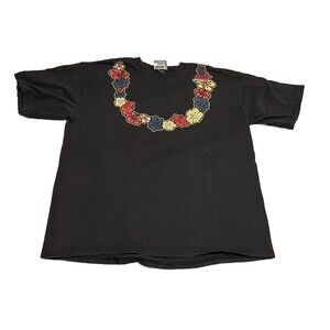 Vintage Disney Cruise Line Shirt Lei Flowers Black XL Extra Large Mickey Mouse